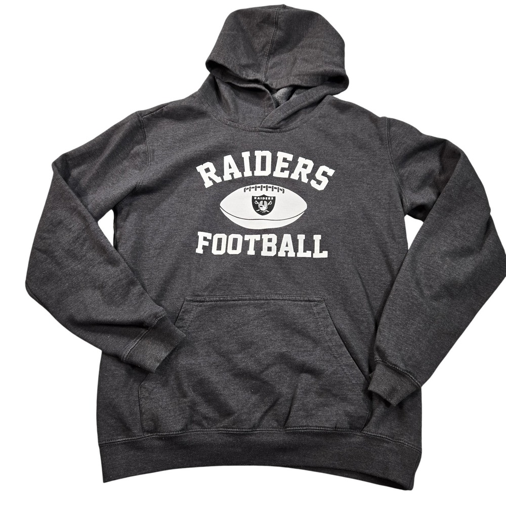 Raiders Hoodie Sweatshirt Boys XL Gray NFL Football NFL Team Apparel Pullover